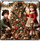 Noel gecesi christmas vintage baskı metal hediyelim dekoratif kaliteli duvar saati