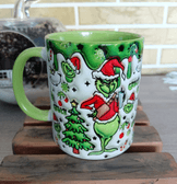 Grinch Noel yılbaşı Baskı içi ve Kulpu Renkli Kupa
