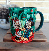 Mickey Noel yılbaşı Baskı içi ve Kulpu Renkli Kupa
