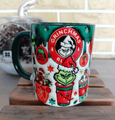 Grinch Noel yılbaşı Baskı içi ve Kulpu Renkli Kupa