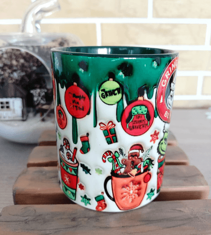 Grinch Noel yılbaşı Baskı içi ve Kulpu Renkli Kupa