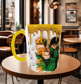 One piece Baskı içi ve Kulpu Renkli Kupa