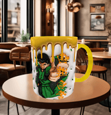 One piece Baskı içi ve Kulpu Renkli Kupa