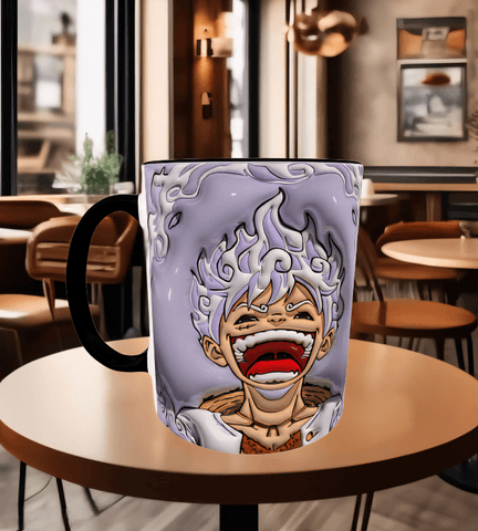 One piece Baskı içi ve Kulpu Renkli Kupa