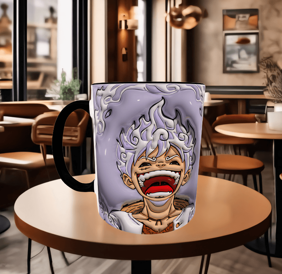 One piece Baskı içi ve Kulpu Renkli Kupa