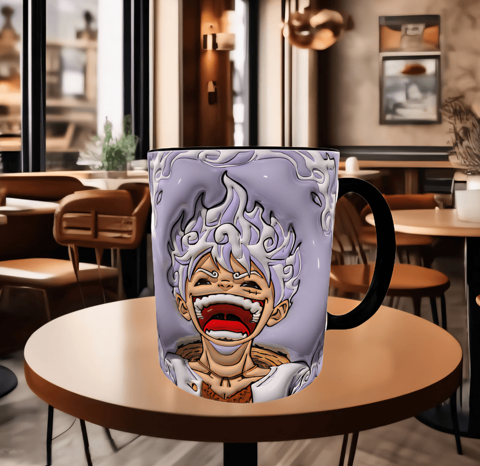 One piece Baskı içi ve Kulpu Renkli Kupa