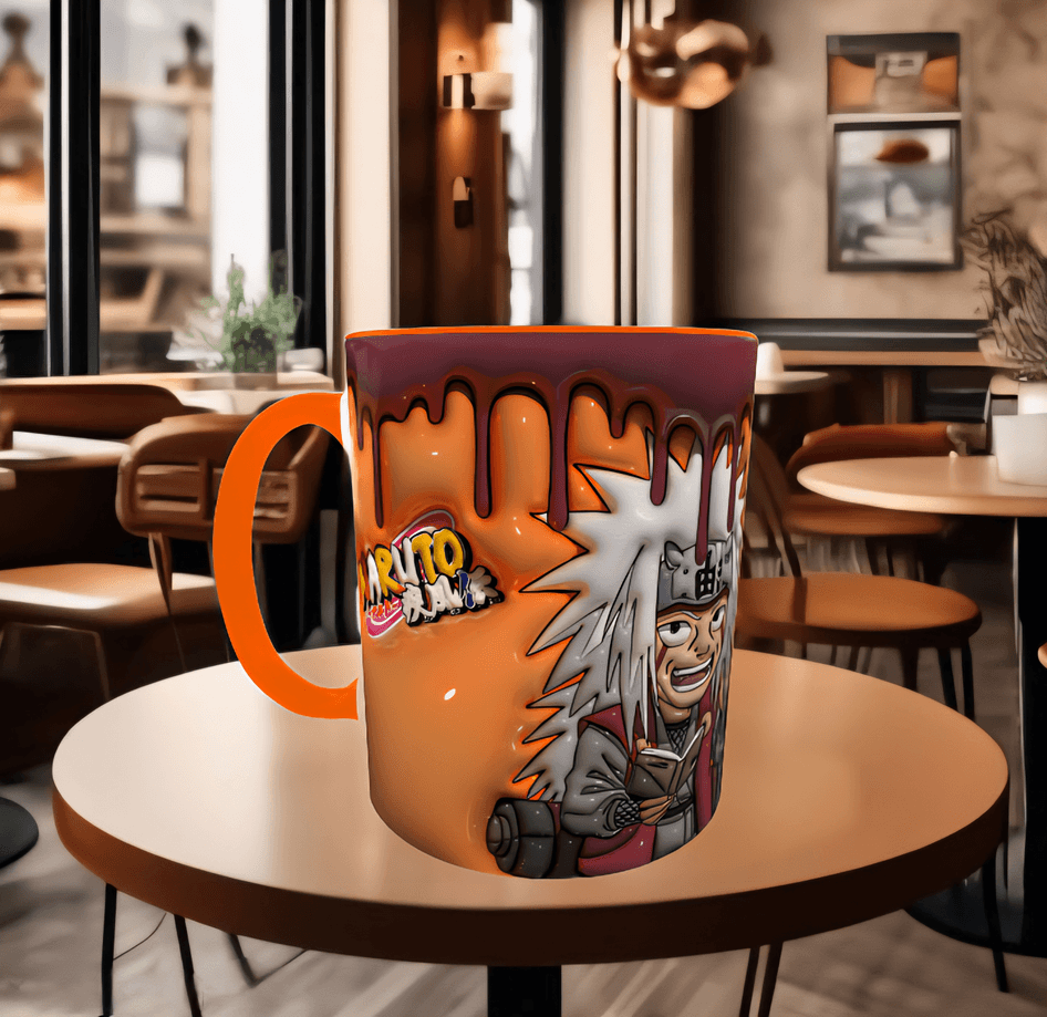 One piece Baskı içi ve Kulpu Renkli Kupa