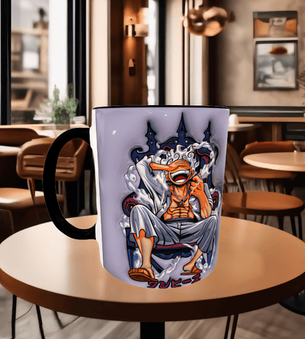 One piece Baskı içi ve Kulpu Renkli Kupa