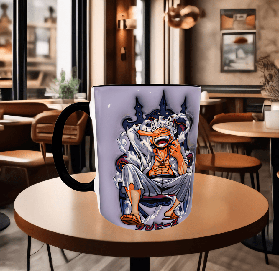 One piece Baskı içi ve Kulpu Renkli Kupa