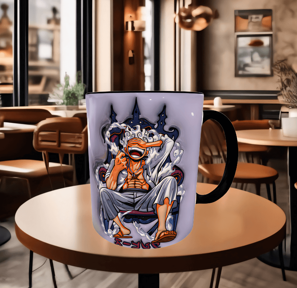 One piece Baskı içi ve Kulpu Renkli Kupa