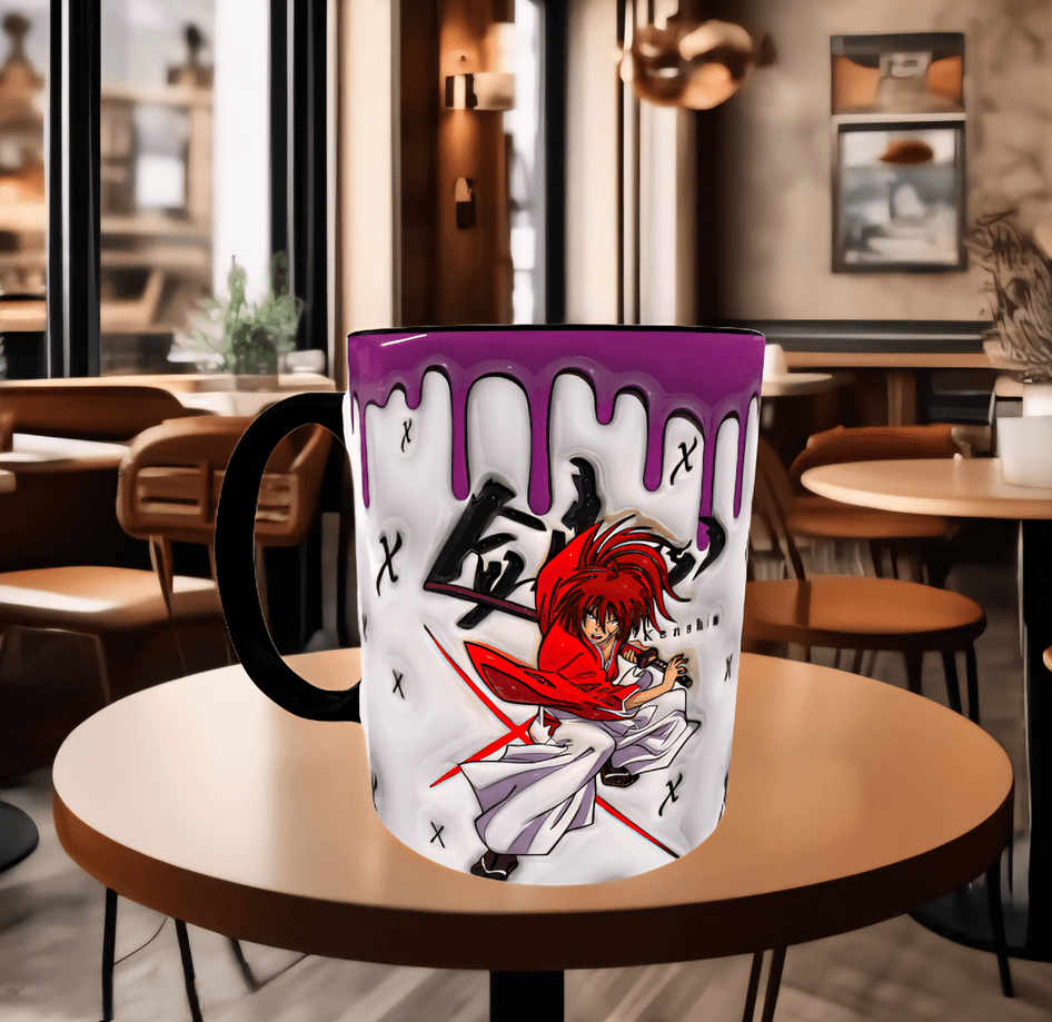 One piece Baskı içi ve Kulpu Renkli Kupa