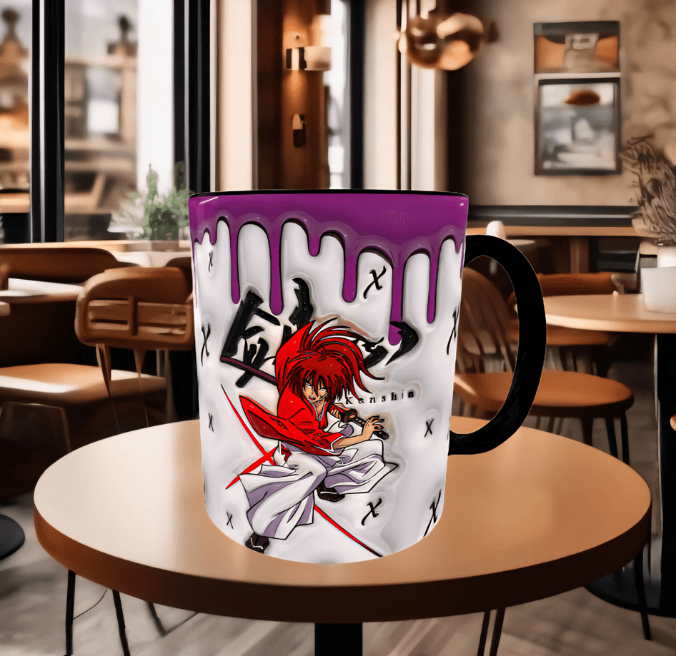 One piece Baskı içi ve Kulpu Renkli Kupa