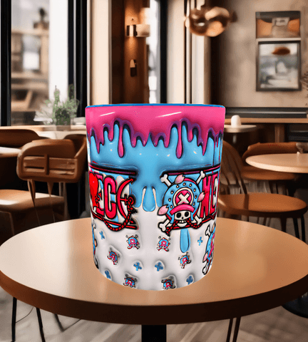 One piece Baskı içi ve Kulpu Renkli Kupa