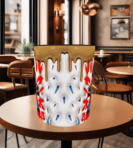 One piece Baskı içi ve Kulpu Renkli Kupa