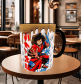 One piece Baskı içi ve Kulpu Renkli Kupa