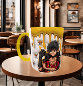 One piece Baskı içi ve Kulpu Renkli Kupa