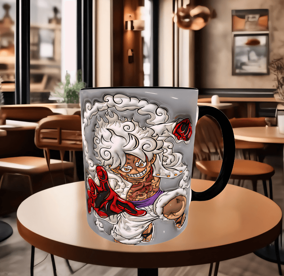 One piece Baskı içi ve Kulpu Renkli Kupa