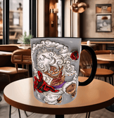 One piece Baskı içi ve Kulpu Renkli Kupa