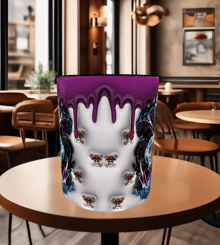 One piece Baskı içi ve Kulpu Renkli Kupa