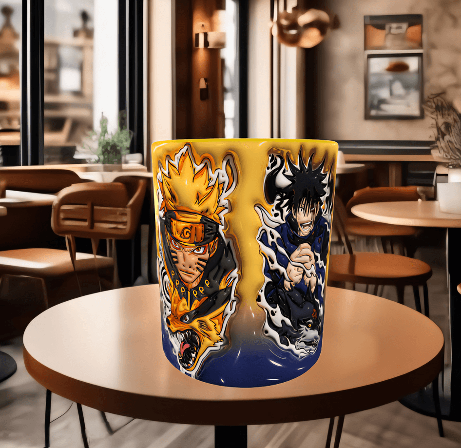 One piece Baskı içi ve Kulpu Renkli Kupa