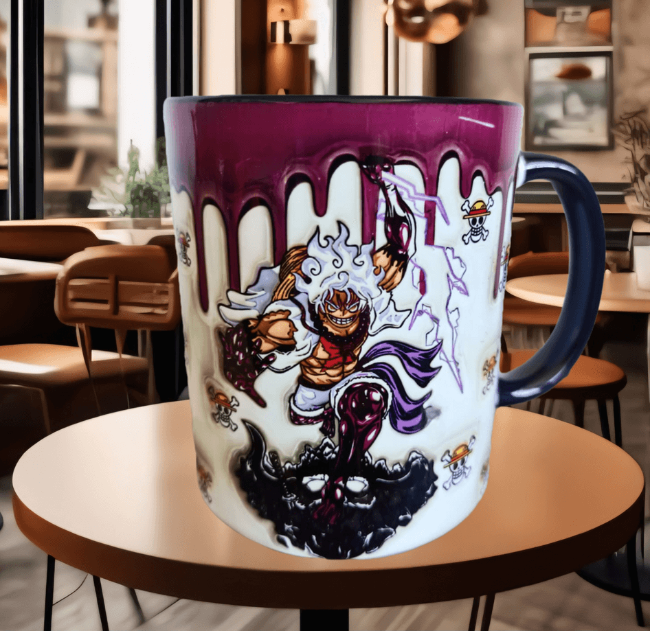 One piece Baskı içi ve Kulpu Renkli Kupa