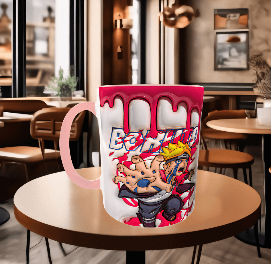 One piece Baskı içi ve Kulpu Renkli Kupa