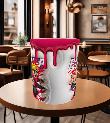 One piece Baskı içi ve Kulpu Renkli Kupa