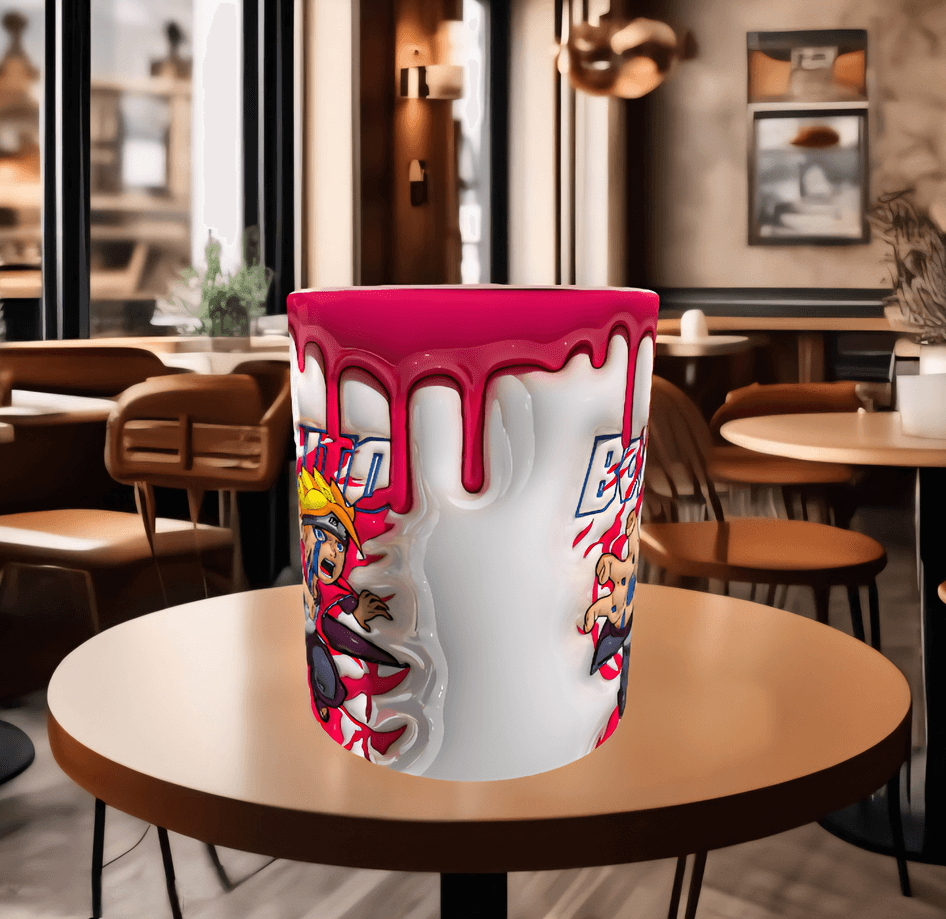 One piece Baskı içi ve Kulpu Renkli Kupa