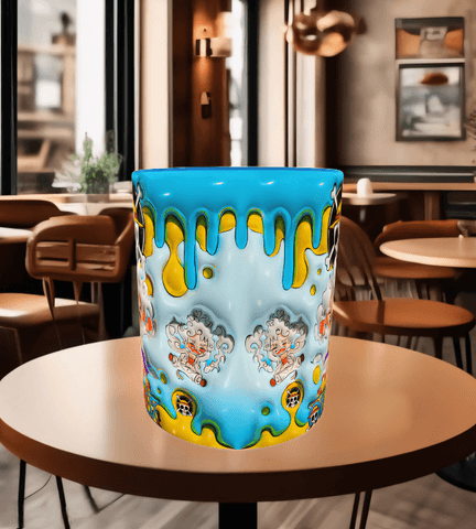 One piece Baskı içi ve Kulpu Renkli Kupa