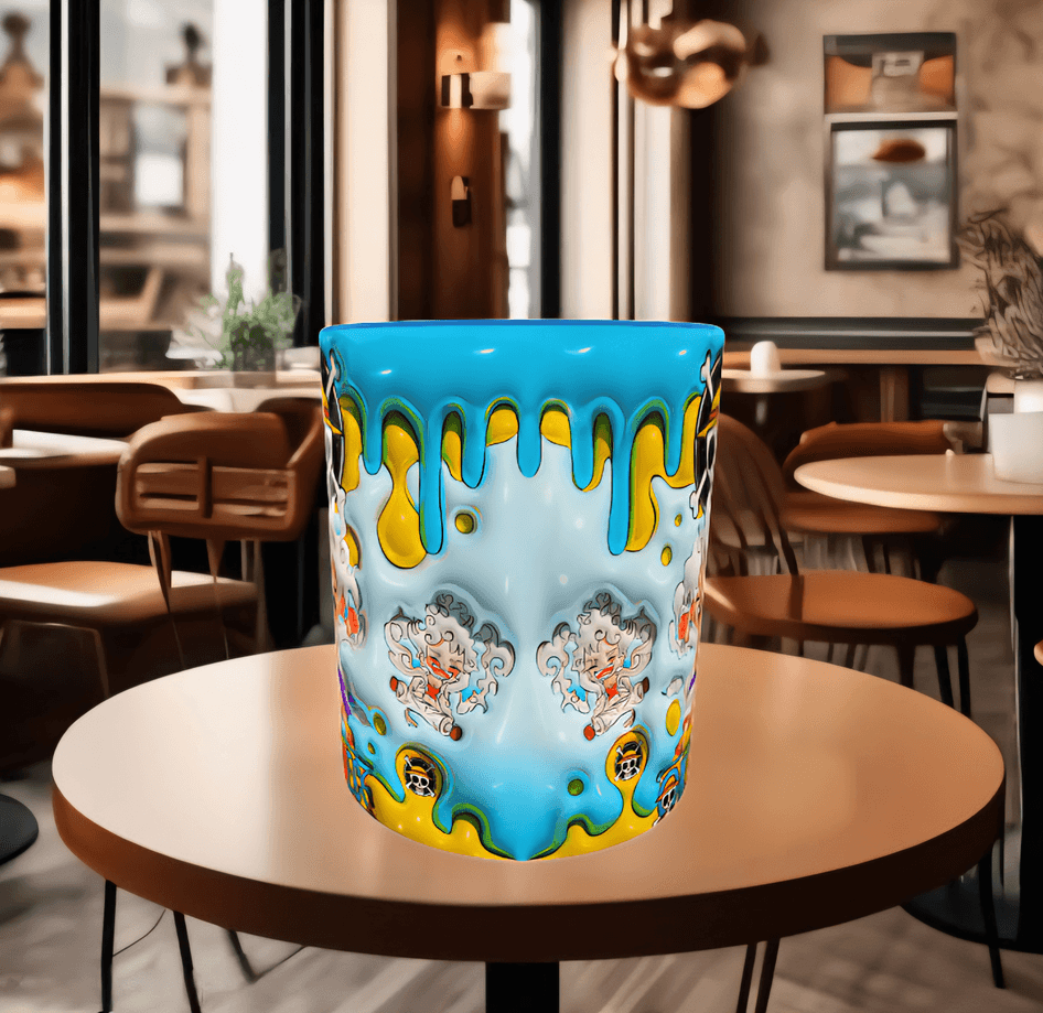 One piece Baskı içi ve Kulpu Renkli Kupa