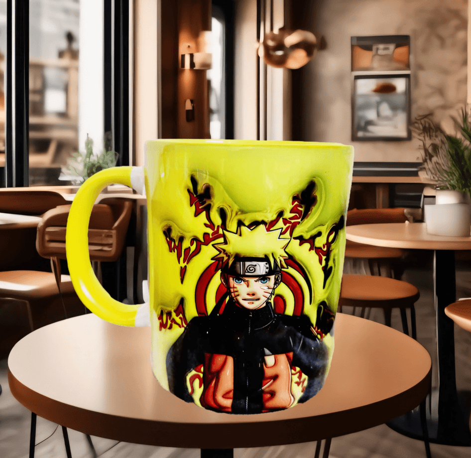 One piece Baskı içi ve Kulpu Renkli Kupa