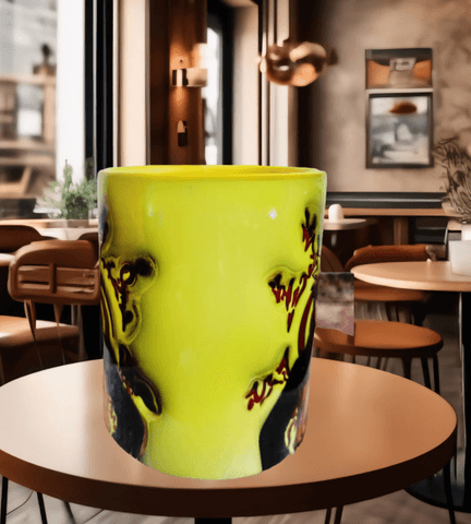 One piece Baskı içi ve Kulpu Renkli Kupa