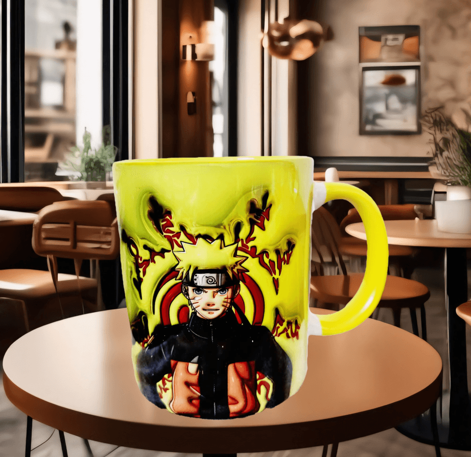 One piece Baskı içi ve Kulpu Renkli Kupa