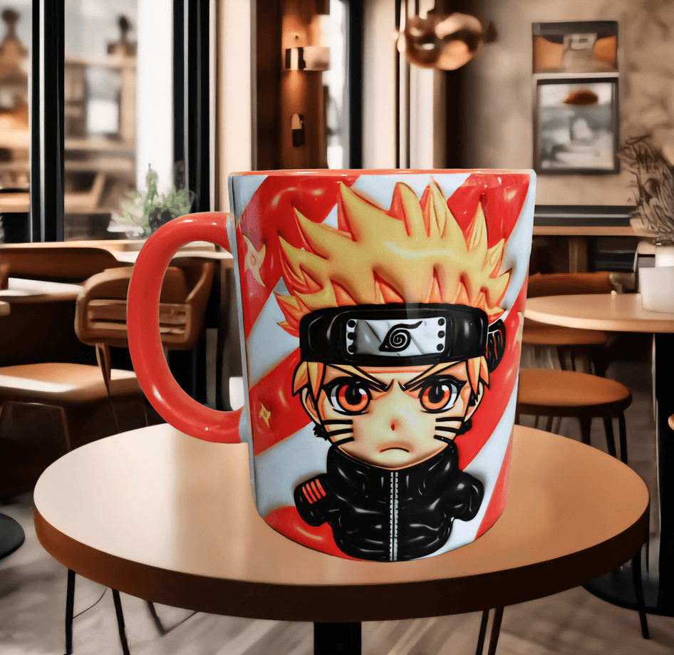 One piece Baskı içi ve Kulpu Renkli Kupa