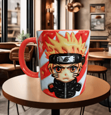 One piece Baskı içi ve Kulpu Renkli Kupa