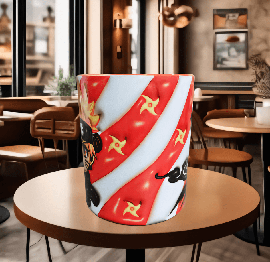 One piece Baskı içi ve Kulpu Renkli Kupa