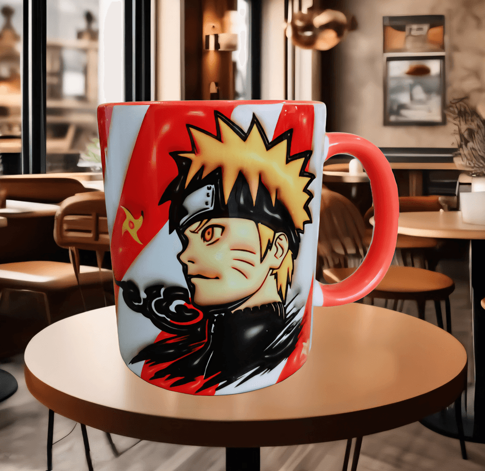 One piece Baskı içi ve Kulpu Renkli Kupa