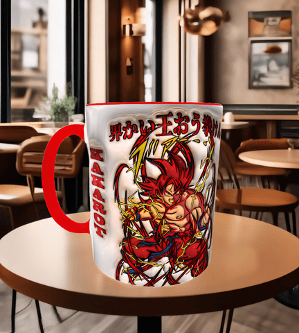 One piece Baskı içi ve Kulpu Renkli Kupa