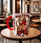 One piece Baskı içi ve Kulpu Renkli Kupa