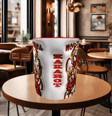 One piece Baskı içi ve Kulpu Renkli Kupa