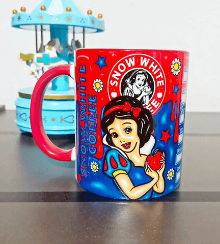 Prenses Baskı içi ve Kulpu Renkli Kupa