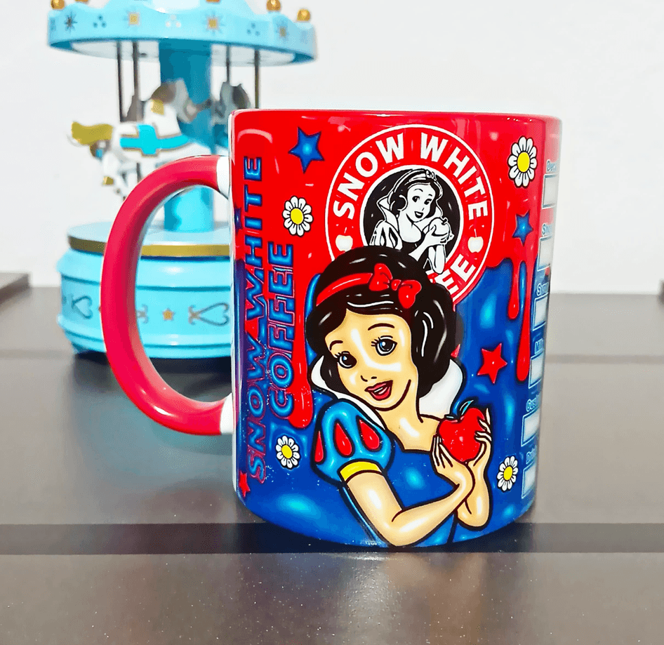 Prenses Baskı içi ve Kulpu Renkli Kupa