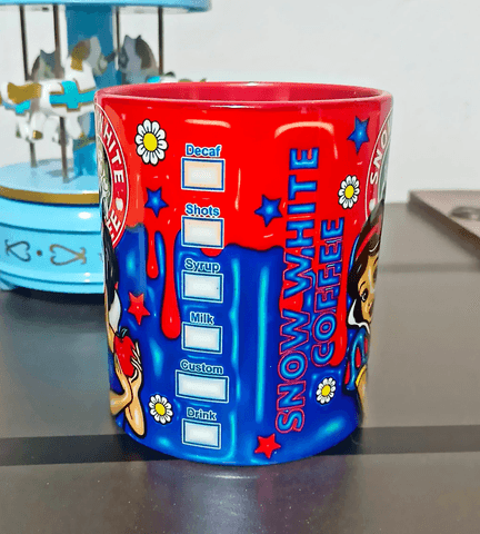 Prenses Baskı içi ve Kulpu Renkli Kupa