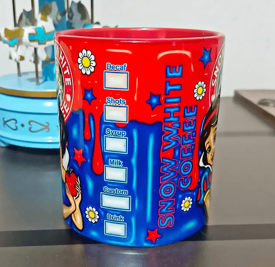 Prenses Baskı içi ve Kulpu Renkli Kupa