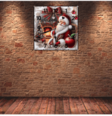 Noel baba christmas vintage baskı metal hediyelim dekoratif kaliteli duvar saati