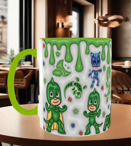 Pjmaskeliler Baskı içi ve Kulpu Renkli Kupa