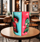 Pjmaskeliler Baskı içi ve Kulpu Renkli Kupa