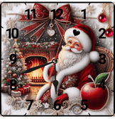 Noel baba christmas vintage baskı metal hediyelim dekoratif kaliteli duvar saati