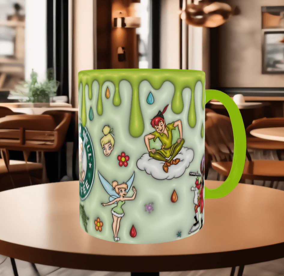 Peterpan Baskı içi ve Kulpu Renkli Kupa