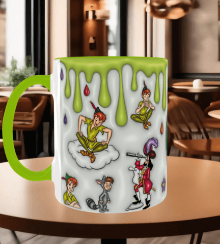 Peterpan Baskı içi ve Kulpu Renkli Kupa